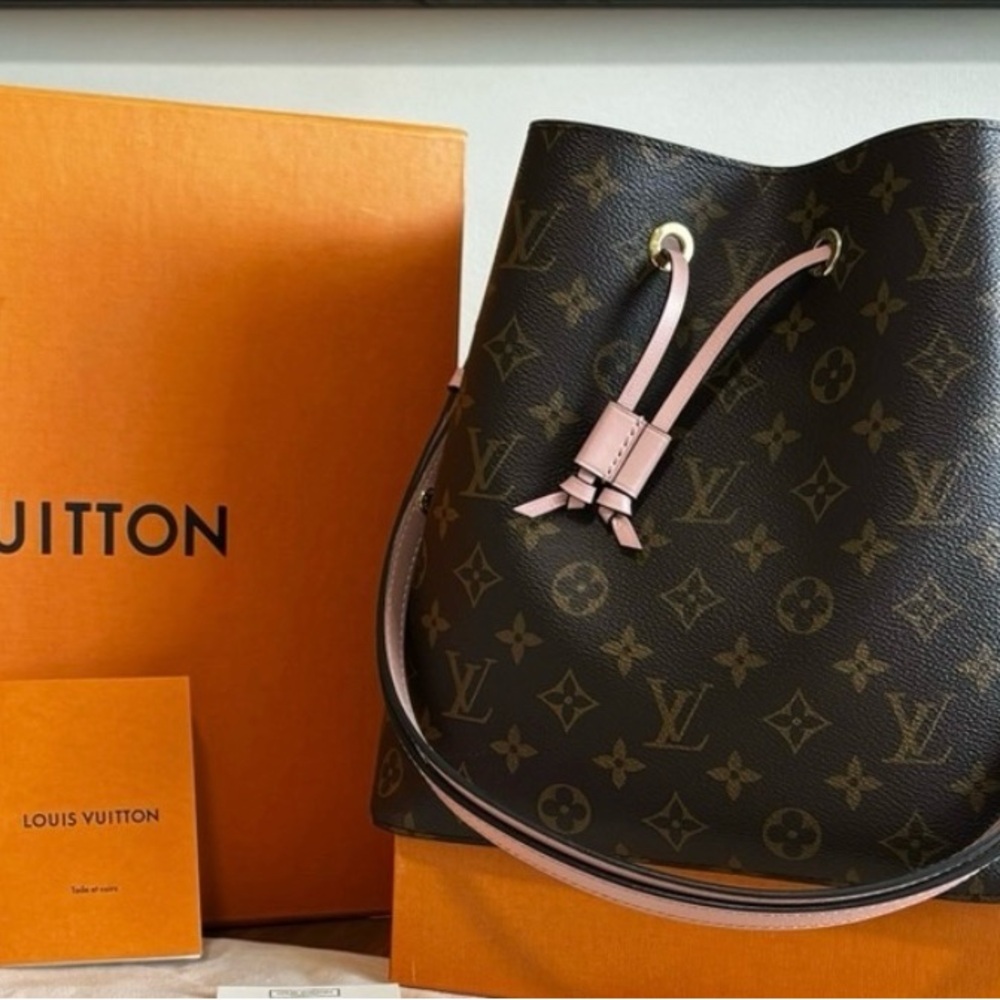 Louis Vuitton Pink Neo Noe MM Bag with Monogram Canvas + Bandoulière